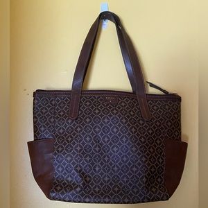 Fossil shoulder tote bag